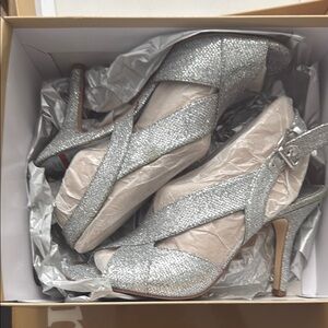 Elegant Silver High Heel Sandals